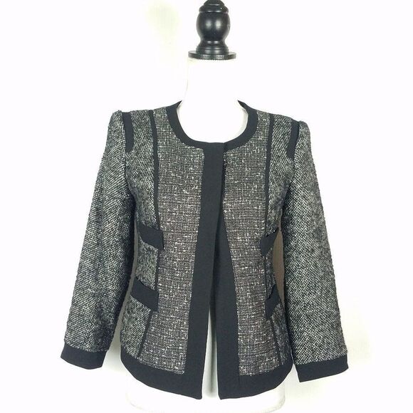 Narciso Rodriguez Design Nation Metallic Tweed Jacket Gray Black Size XS - Picture 1 of 8